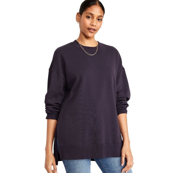 Old Navy Oversized Sweatshirt Size Small Boyfriend Tunic Crewneck Pullover Cozy - Picture 1 of 10